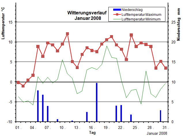 Witterungsverlauf Januar 2008