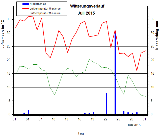 Witterungsverlauf Juli 2015