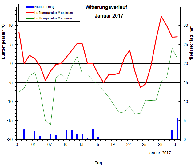 Witterungsverlauf Januar 2017