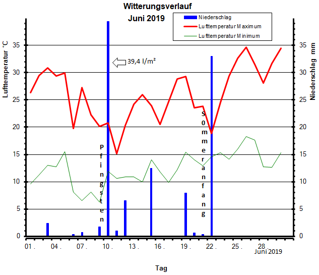 Witterungsverlauf Juni 2019