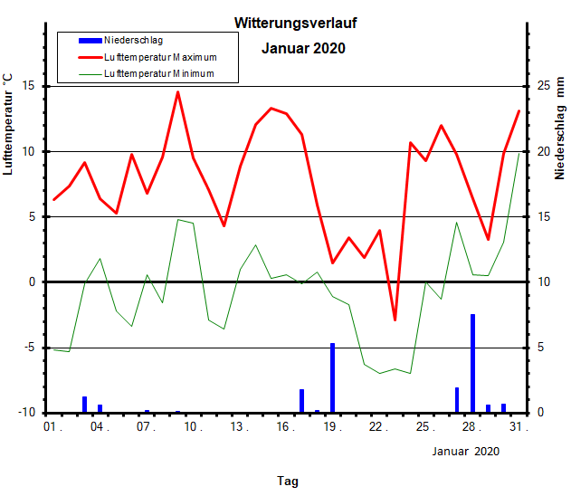 Witterungsverlauf Januar 2020