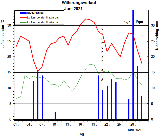 Witterungsverlauf Juni 2021