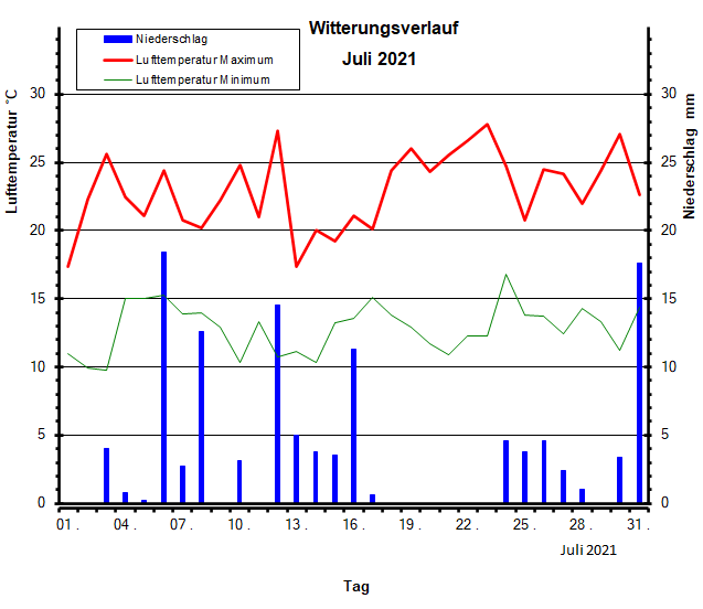 Witterungsverlauf Juli 2021